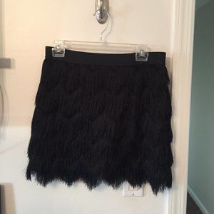 BCBG MaxAzria Black Fringe Skirt (M)